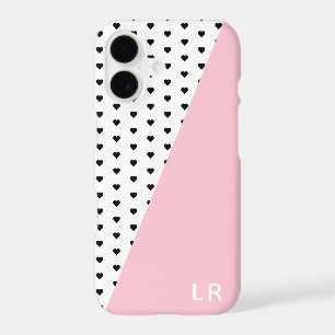 Pink Hearts Pattern Asymmetric Phone Case