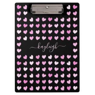 Pink Hearts Pattern Clipboard