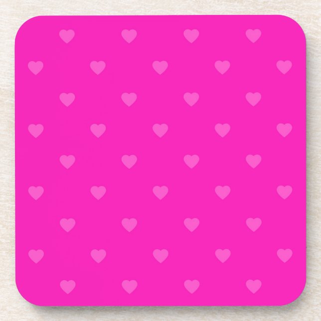 Pink hearts pattern coaster (Front)