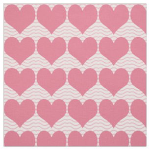 Pink Hearts Pattern Fabric