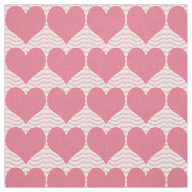 Pink Hearts Pattern Fabric (Swatch)