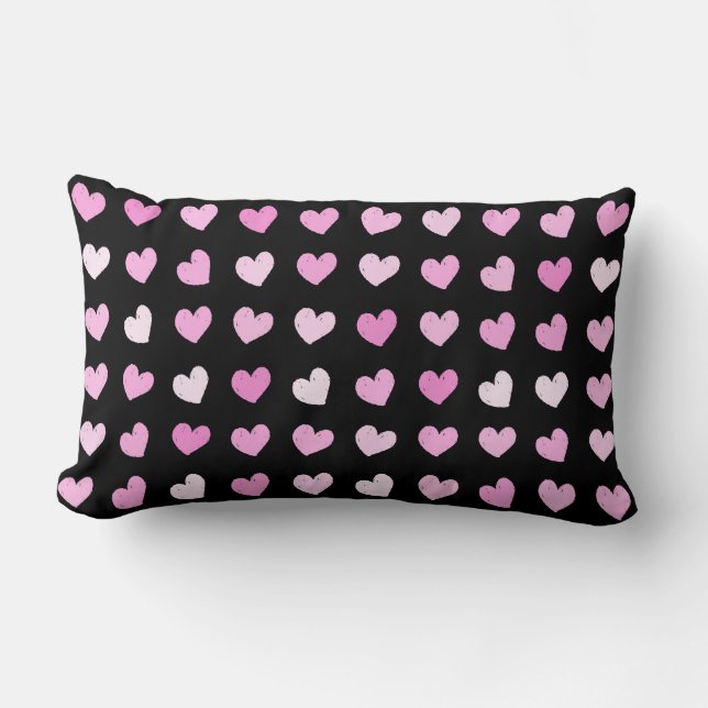 Pink Hearts Pattern Lumbar Cushion (Front)