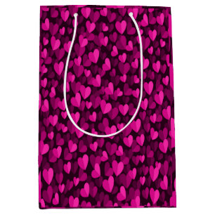 Pink Hearts Pattern Medium Gift Bag