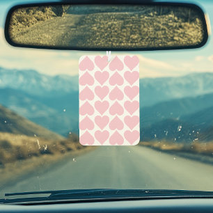 Pink Hearts Pattern, Romantic, Love Car Air Freshener