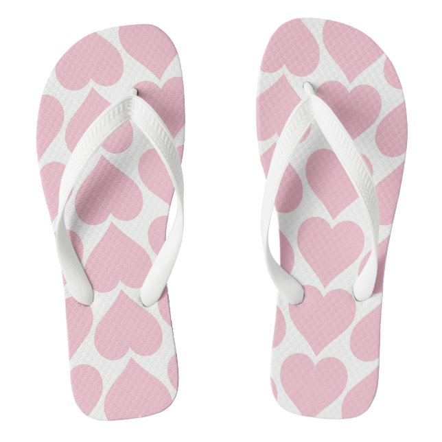 Pink Hearts Pattern, Romantic, Love Thongs (Footbed)