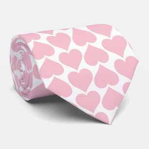 Pink Hearts Pattern, Romantic, Love Tie