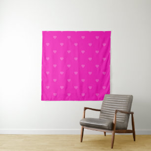 Pink hearts pattern tapestry