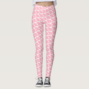 Pink Hearts Pattern Valentine Day Leggings