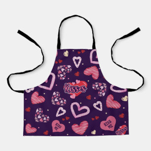 Pink Hearts Pattern Valentine's Day Apron