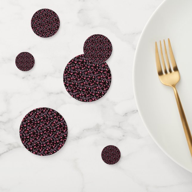 Pink Hearts Pattern Valentine's Day Confetti (Group)