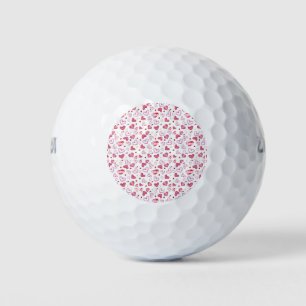 Pink Hearts Pattern Valentine's Day Golf Balls