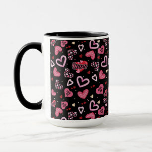 Pink Hearts Pattern Valentine's Day Mug