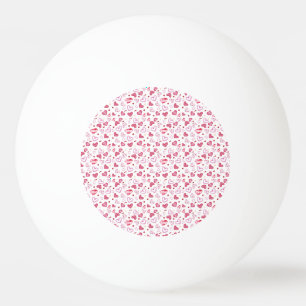 Pink Hearts Pattern Valentine's Day Ping Pong Ball