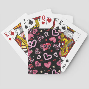Pink Hearts Pattern Valentine's Day Playing Cards