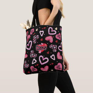 Pink Hearts Pattern Valentine's Day Tote Bag