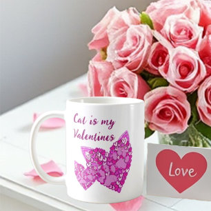 Pink Hearts Paws Cat/Dog Animal Lovers Valentines  Coffee Mug