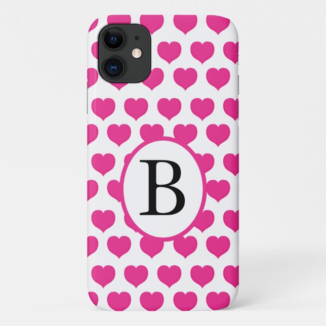 Pink Hearts Personalised Case-Mate iPhone Case (Back)