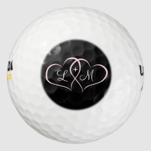 Pink Hearts Personalised Golf Balls