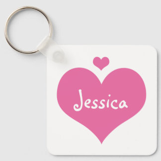 Pink Hearts - Personalized Girly Name Keychain