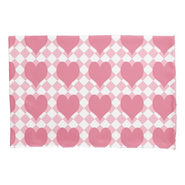 Pink Hearts Pillowcase (Front-Left)