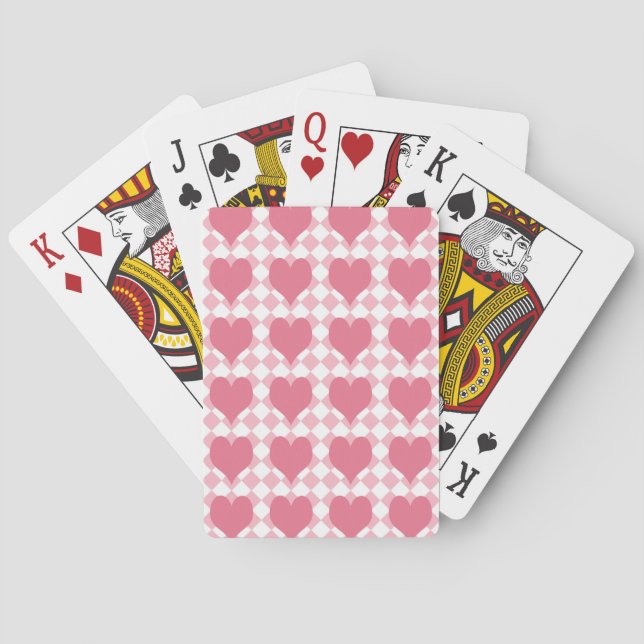 Pink Hearts Playing Cards (Back)