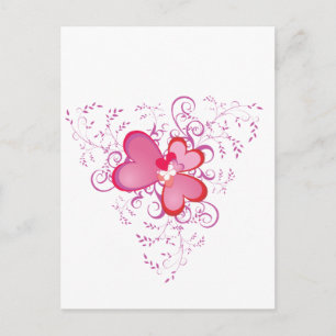 Pink Hearts Postcard