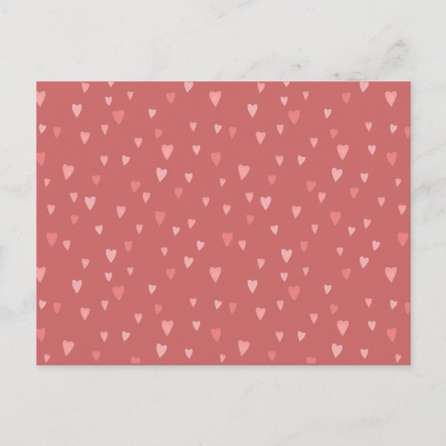 Pink Hearts Postcard (Front)