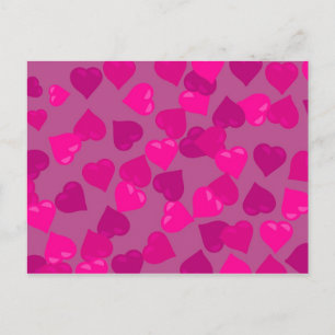 Pink Hearts Postcard