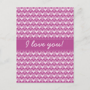 Pink Hearts postcard, customise Postcard