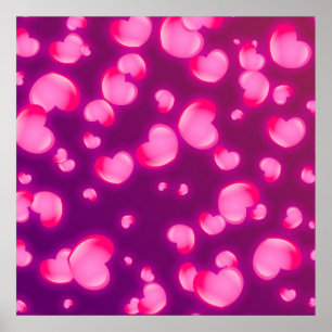 Pink Hearts Poster