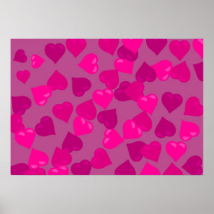 Pink Hearts Poster