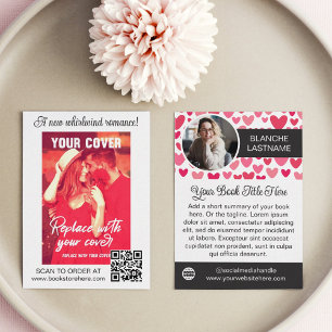 Pink Hearts Romance Author Book Release Marketing Business Card