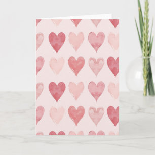 Pink Hearts Romantic Card