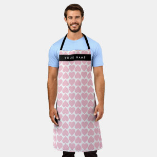 Pink Hearts, Romantic, Your Name, Personalise Apron