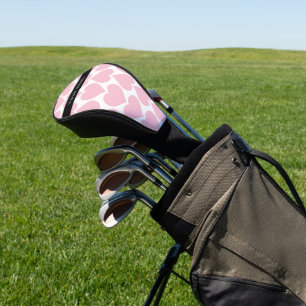 Pink Hearts, Romantic, Your Name, Personalise Golf Head Cover