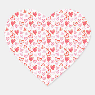 Pink Hearts Scattered  Heart Sticker