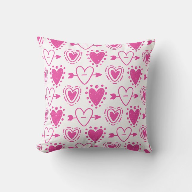 Pink Hearts Seamless Pattern  Cushion (Front)