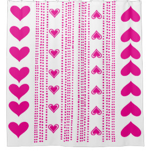 Pink Hearts Shower Curtain