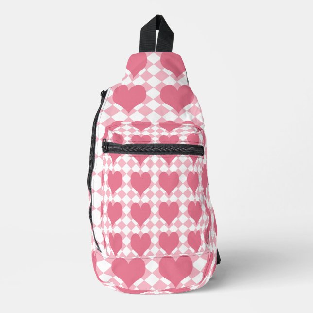 Pink Hearts Sling Bag (Front)