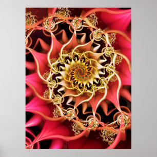 Pink Hearts Spiral Poster