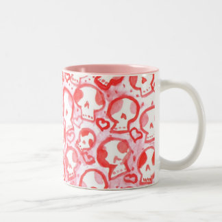 Pink Hearts & SugarSkulls Two-Tone Coffee Mug