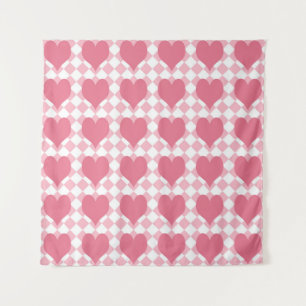 Pink Hearts Tapestry