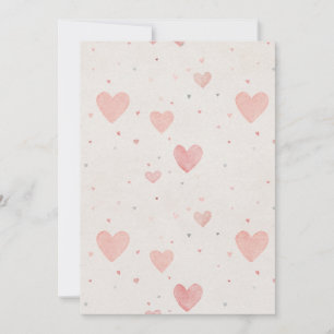 Pink Hearts Thank You Card