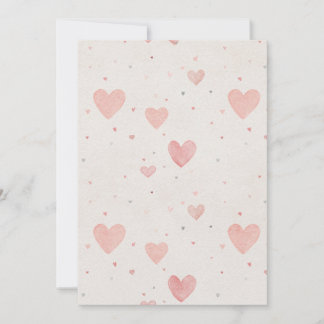 Pink Hearts Thank You Card