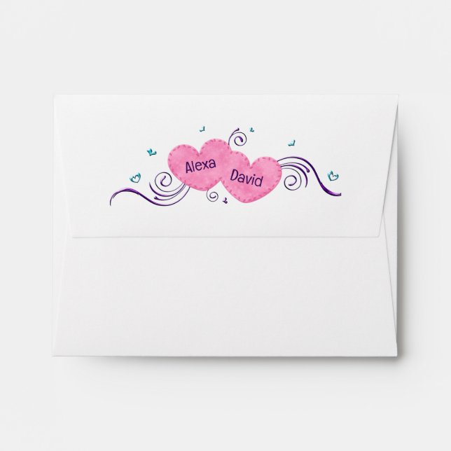 Pink Hearts Thank You Envelope (Back (Top Flap))