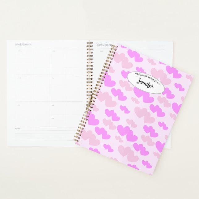 Pink hearts This book belongs to Planner (Display)