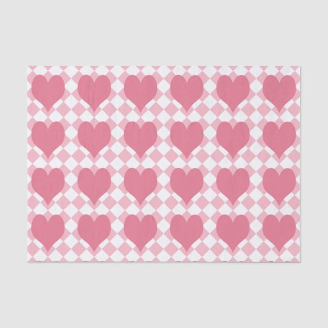 Pink Hearts Tissue Paper (Front)