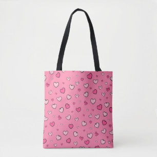 Pink Hearts Tote Bag
