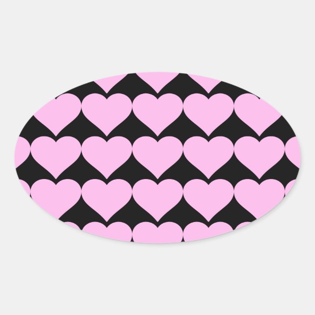 Pink Hearts,Unconditional Love_ Oval Sticker (Front)