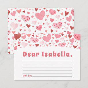Pink Hearts Valentine 1st Birthday Time Capsule Enclosure Card